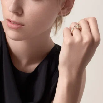 Panthere De Cartier-ring – gult gull, smaragder, onyx, diamanter – Cartier