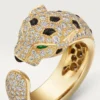 Panthere De Cartier-ring – gult gull, smaragder, onyx, diamanter – Cartier