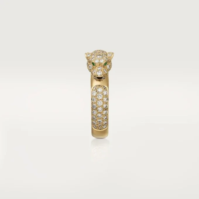 Panthere De Cartier-ring – gult gull, smaragder, onyx, diamanter – Cartier