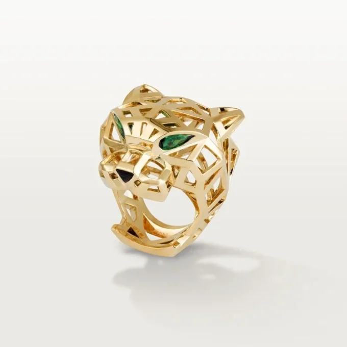 Panthere De Cartier-ring – gult gull, tsavorittgranater, onyx – Cartier