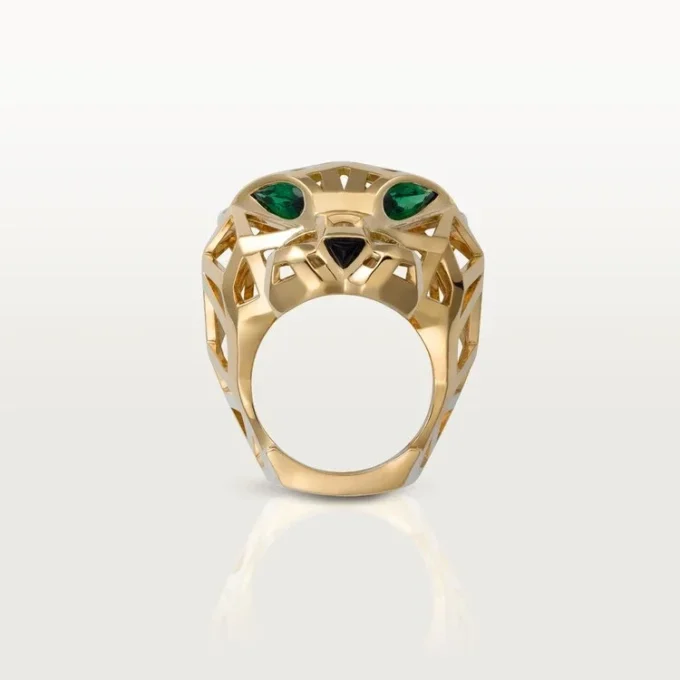 Panthere De Cartier-ring – gult gull, tsavorittgranater, onyx – Cartier