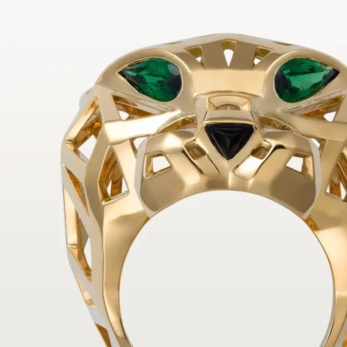 Panthere De Cartier-ring – gult gull, tsavorittgranater, onyx – Cartier