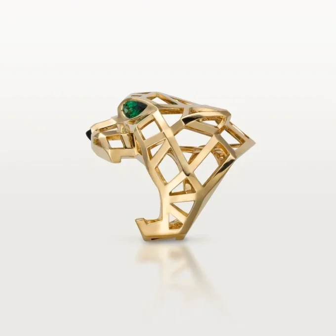 Panthere De Cartier-ring – gult gull, tsavorittgranater, onyx – Cartier