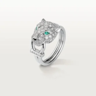 Panthere De Cartier-ring – hvitt gull, diamanter, smaragder, onyx – Cartier Panthere De Cartier-ring – hvitt gull, diamanter, smaragder, onyx – Cartier