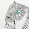 Panthere De Cartier-ring – hvitt gull, diamanter, smaragder, onyx – Cartier