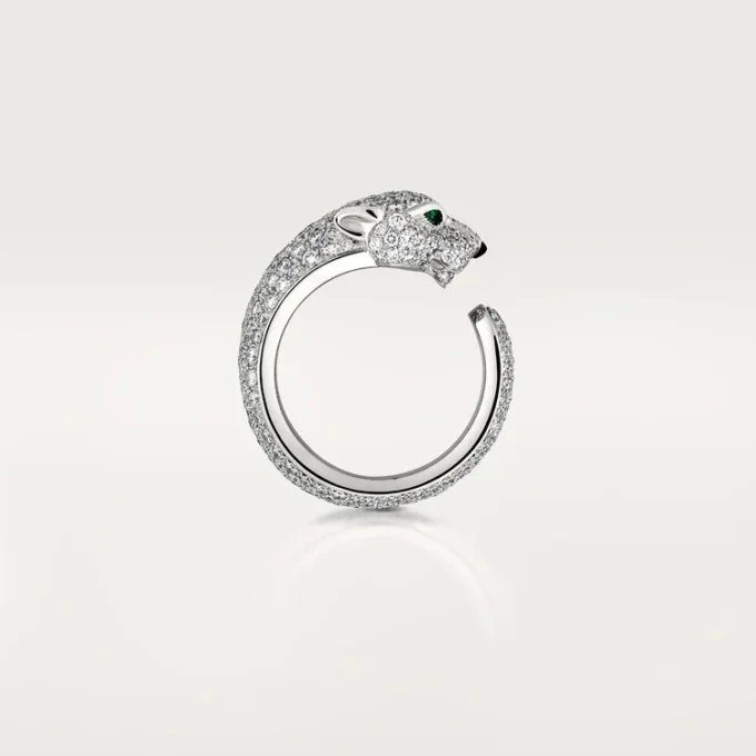 Panthere De Cartier-ring – hvitt gull, diamanter, smaragder, onyx – Cartier