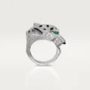 Panthere De Cartier-ring – hvitt gull, diamanter, smaragder, onyx – Cartier