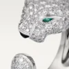 Panthere De Cartier-ring – hvitt gull, diamanter, smaragder, onyx – Cartier