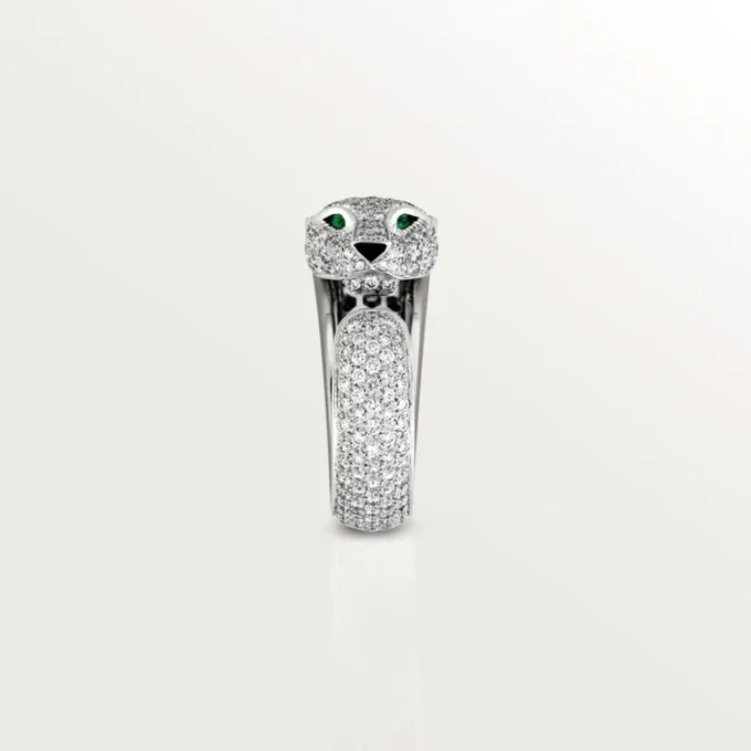 Panthere De Cartier-ring – hvitt gull, diamanter, smaragder, onyx – Cartier