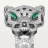 Panthere De Cartier-ring – hvitt gull, onyx, smaragder, diamanter – Cartier
