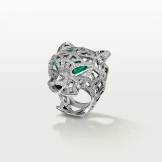 Panthere De Cartier-ring – hvitt gull, smaragder, onyx, diamanter – Cartier Panthere De Cartier-ring – hvitt gull, smaragder, onyx, diamanter – Cartier
