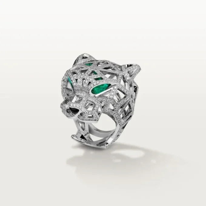 Panthere De Cartier-ring – hvitt gull, smaragder, onyx, diamanter – Cartier