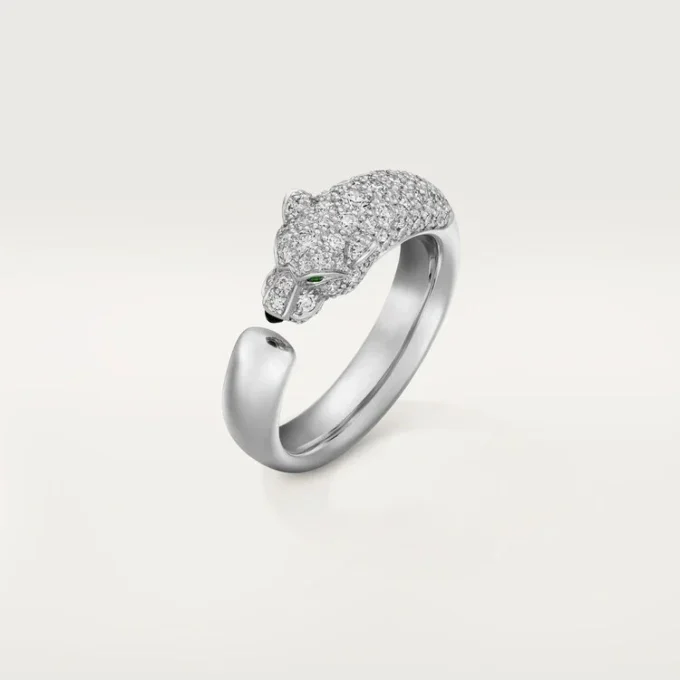 Panthere De Cartier-ring – hvitt gull, smaragder, onyx, diamanter – Cartier