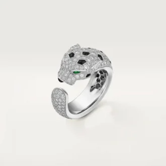 Panthere De Cartier-ring – hvitt gull, smaragder, onyx, diamanter – Cartier Panthere De Cartier-ring – hvitt gull, smaragder, onyx, diamanter – Cartier