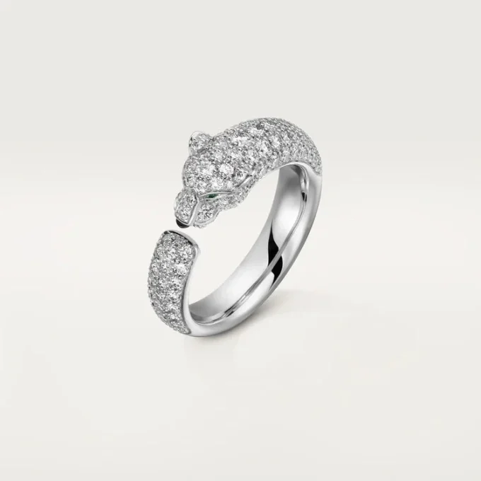 Panthere De Cartier-ring – hvitt gull, smaragder, onyx, diamanter – Cartier