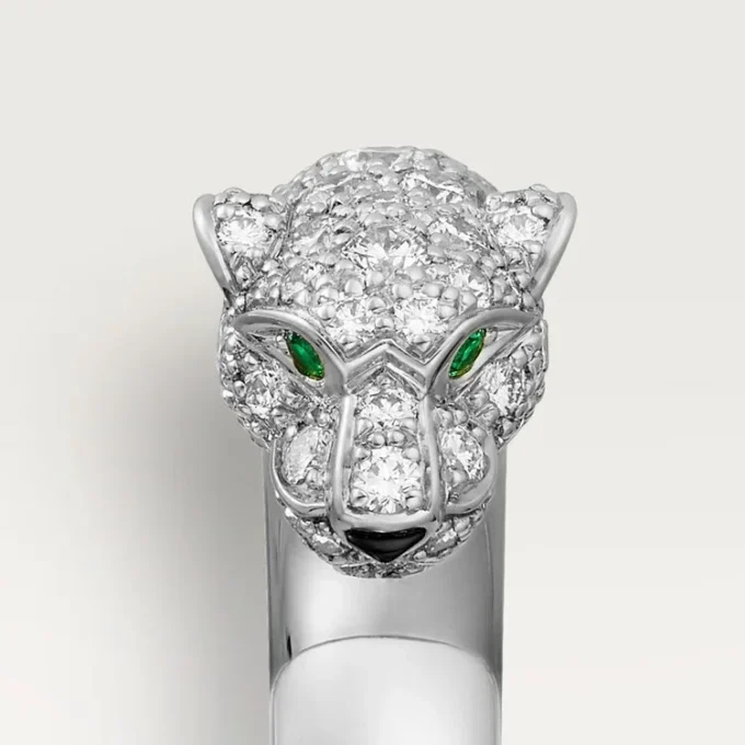 Panthere De Cartier-ring – hvitt gull, smaragder, onyx, diamanter – Cartier
