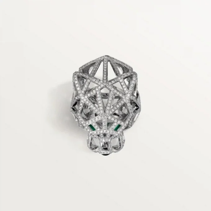 Panthere De Cartier-ring – hvitt gull, smaragder, onyx, diamanter – Cartier