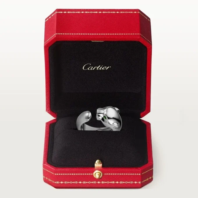 Panthere De Cartier-ring – hvitt gull, tsavorittgranater, onyx – Cartier