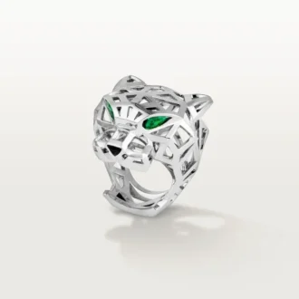 Panthere De Cartier-ring – ikke-rhodinert hvitt gull, tsavorittgranater, onyx – Cartier Panthere De Cartier-ring – ikke-rhodinert hvitt gull, tsavorittgranater, onyx – Cartier