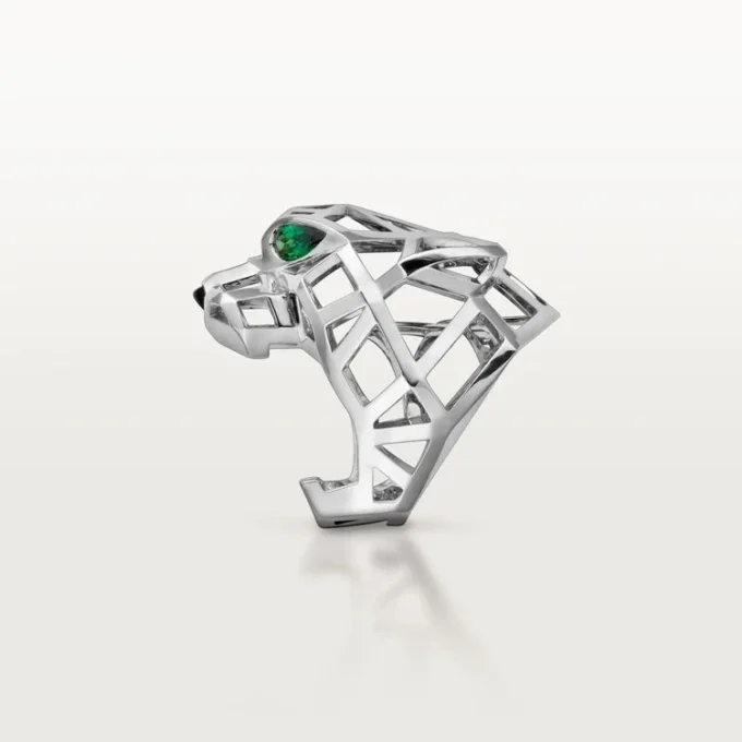 Panthere De Cartier-ring – ikke-rhodinert hvitt gull, tsavorittgranater, onyx – Cartier