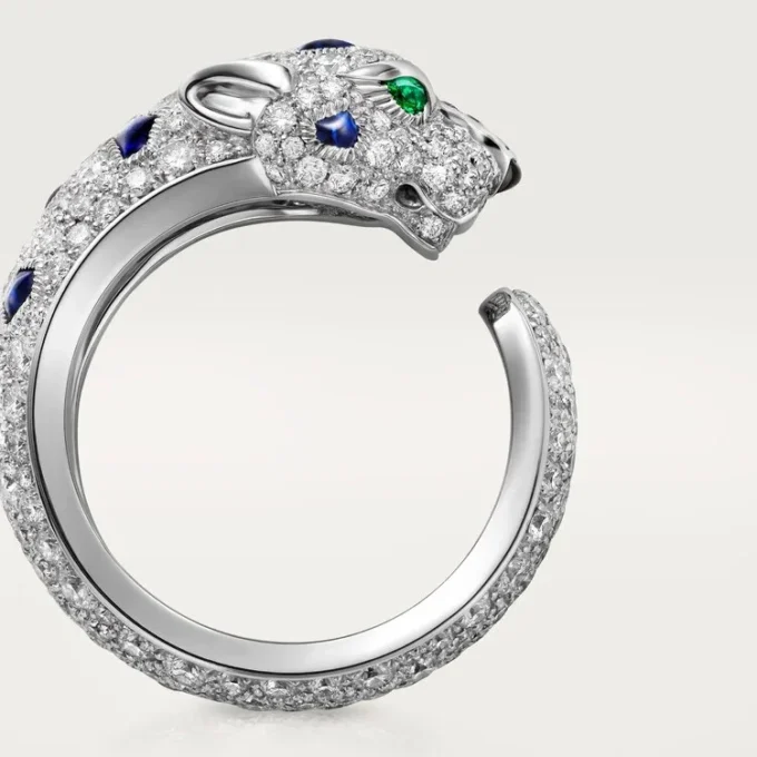 Panthere De Cartier-ring, medium modell, halvpavé