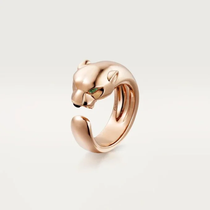 Panthere De Cartier-ring – rosa gull, tsavorittgranater, onyx – Cartier