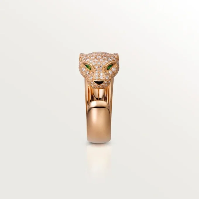Panthere De Cartier-ring – Rosagull, diamanter, smaragder, onyx – Cartier