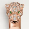 Panthere De Cartier-ring – Rosagull, onyx, smaragder, diamanter – Cartier