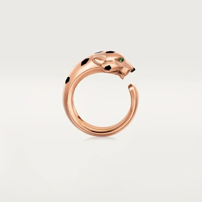 Panthere De Cartier-ring – Rosagull, tsavoritt-granater, onyx – Cartier