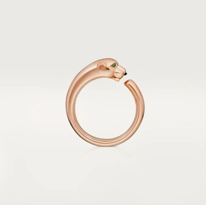 Panthere De Cartier-ring – Rosagull, tsavoritt-granater, onyx – Cartier