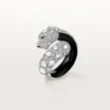 Panthere De Cartier-ring, svart lakk, pavé