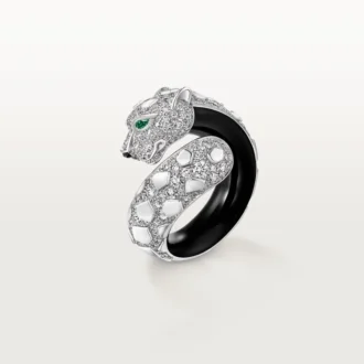 Panthere De Cartier-ring, svart lakk, pavé