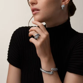 Panthere De Cartier-ring, svart lakk, pavé