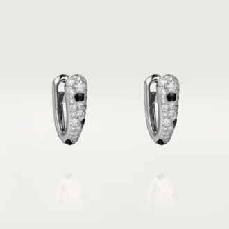 Panthere Diamond små hoop-øreringer, hvitt gull | Cartier Us