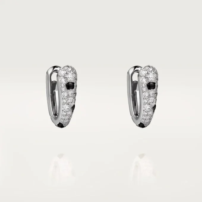 Panthere Diamond små hoop-øreringer, hvitt gull | Cartier Us