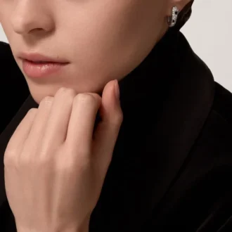 Panthere Diamond små hoop-øreringer, hvitt gull | Cartier Us