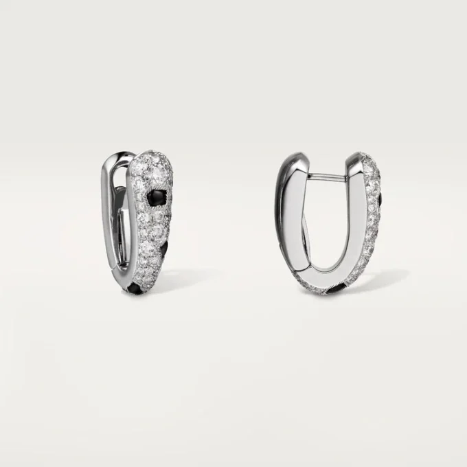 Panthere Diamond små hoop-øreringer, hvitt gull | Cartier Us