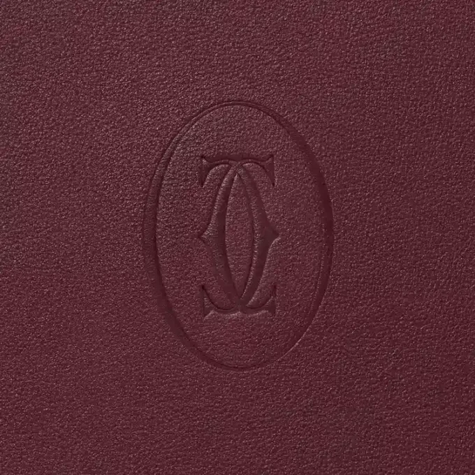 Portfolio, Must De Cartier – burgunder kalveskinn, gullfinish – Cartier