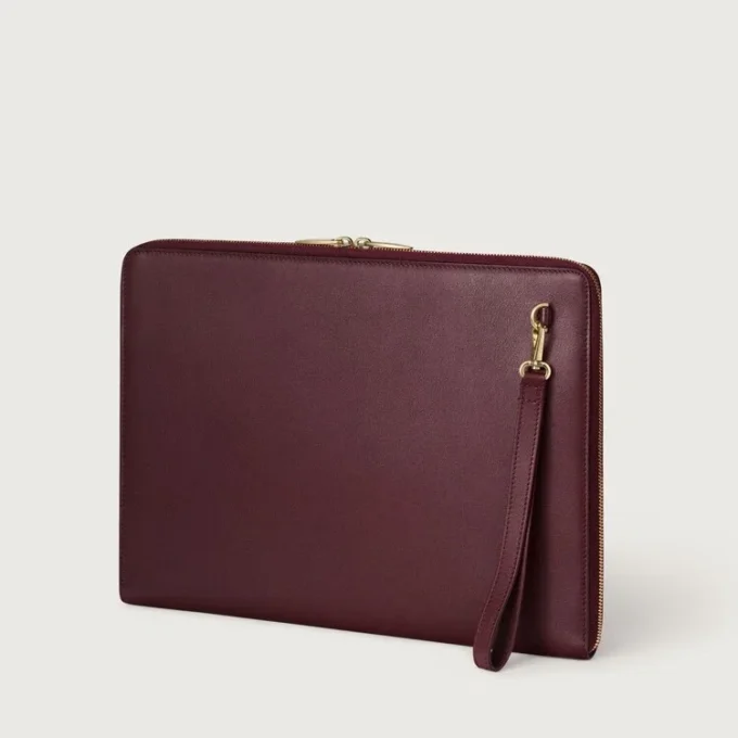 Portfolio, Must De Cartier – burgunder kalveskinn, gullfinish – Cartier