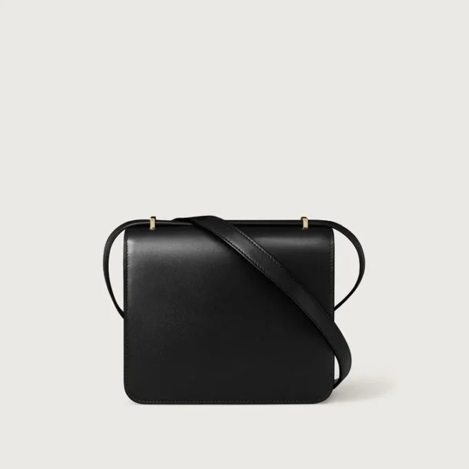 Skulderveske, Mini, Double C De Cartier – Svart kalveskinn, gull og svart emaljefinish – Cartier