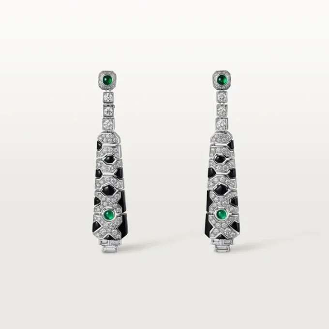 [Sur]Naturel Øredobber – Hvitt gull, smaragder, onyx, diamanter – Cartier