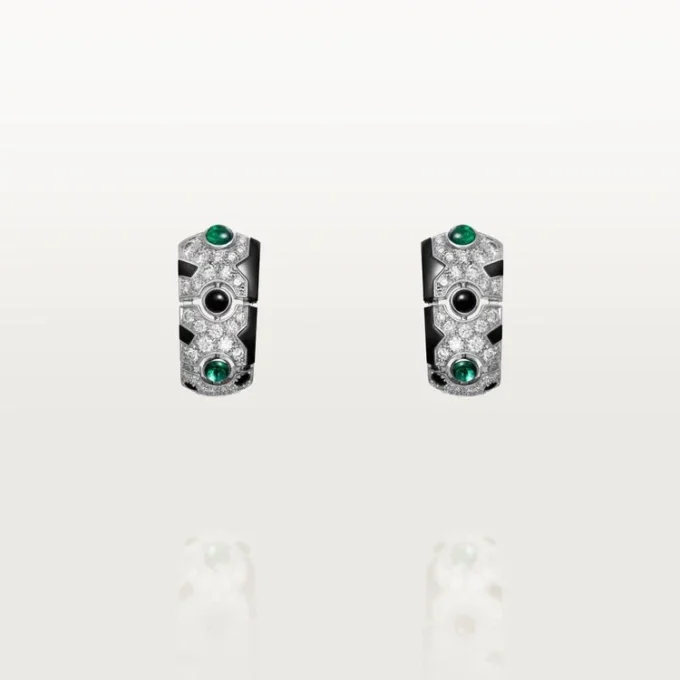 [Sur]Naturel Øredobber – Hvitt gull, smaragder, onyx, diamanter – Cartier