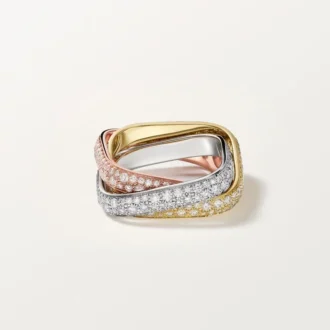 Trinity Cushion-ring, klassisk modell, pavé