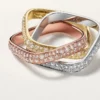 Trinity Cushion-ring, klassisk modell, pavé