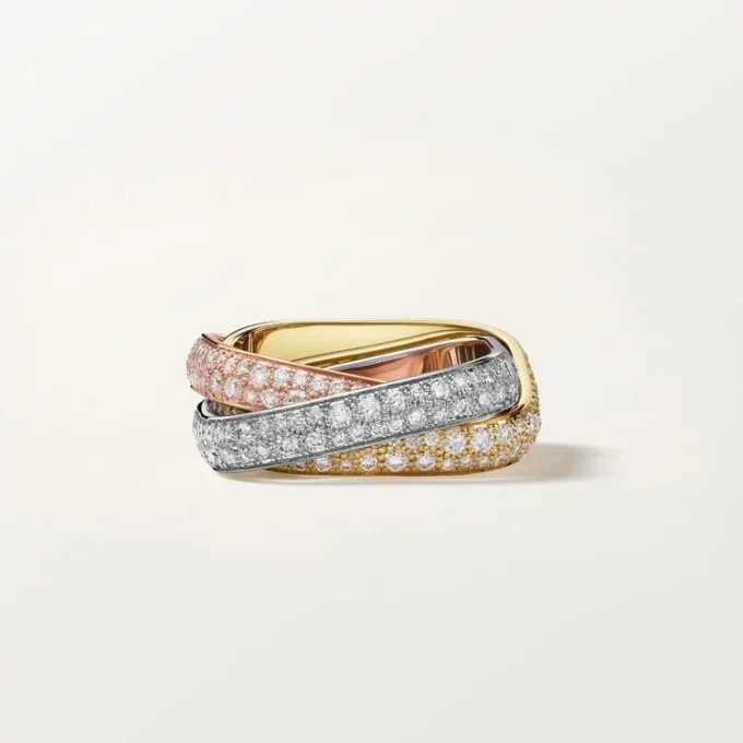 Trinity Cushion-ring, klassisk modell, pavé