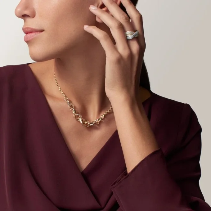 Trinity-ring, puteformet, stor modell, pavé
