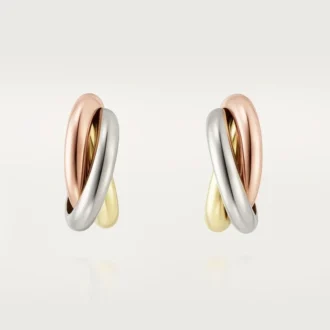 Trinity Hoop-øreringer i trefarget gull | Cartier Us