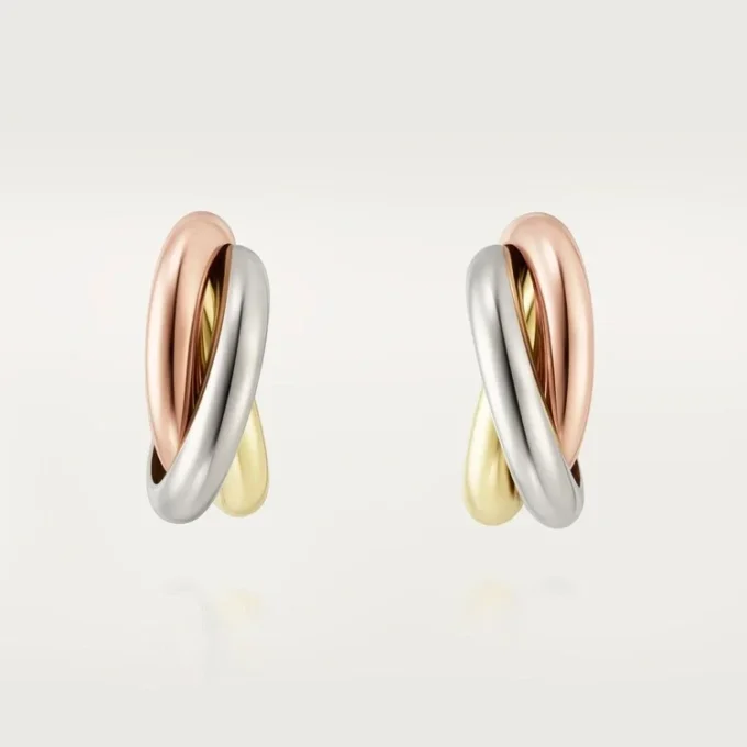 Trinity Hoop-øreringer i trefarget gull | Cartier Us
