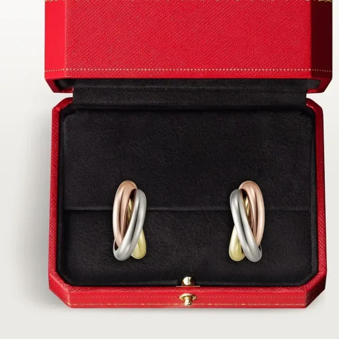 Trinity Hoop-øreringer i trefarget gull | Cartier Us