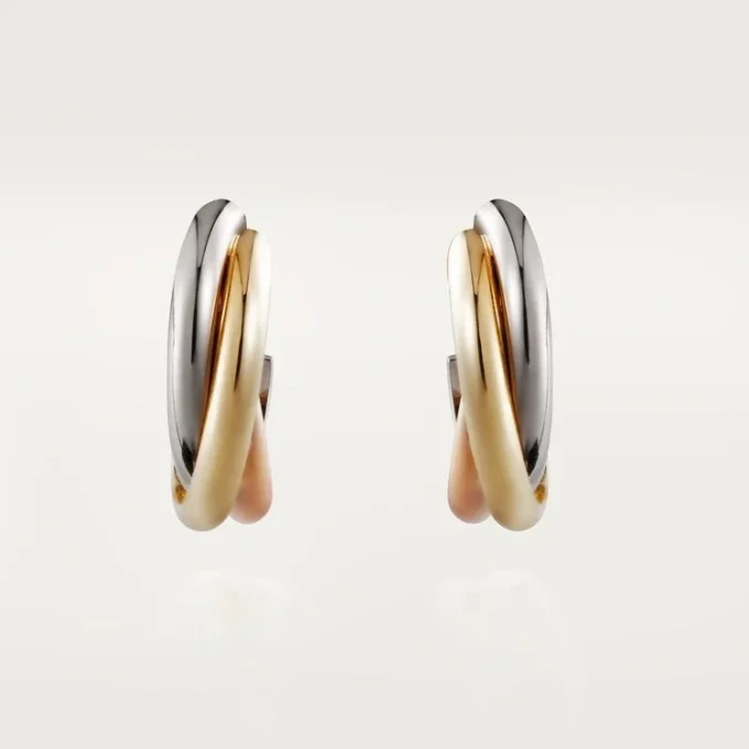 Trinity-øreringer – hvitt gull, gult gull, rosagull – Cartier